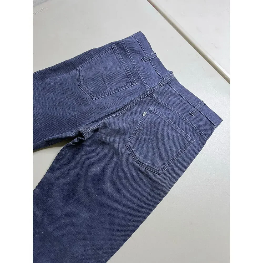 VTG 1980s Levi's 646 Flared Corduroy Trousers Navy Cotton 36W x‎ 31L